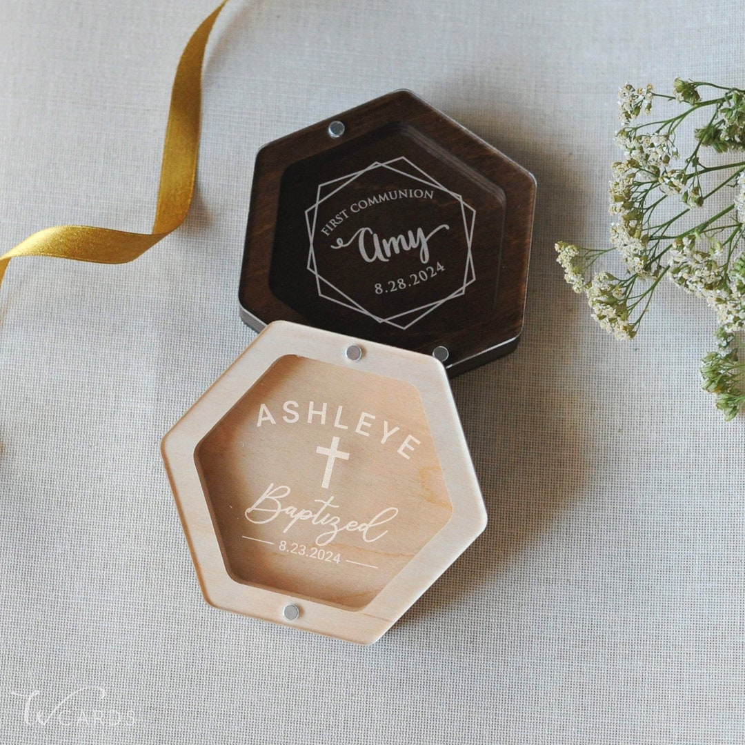 Cross Jewelry Box, Baptism Jewelry Box for Girl, First Holy Communion