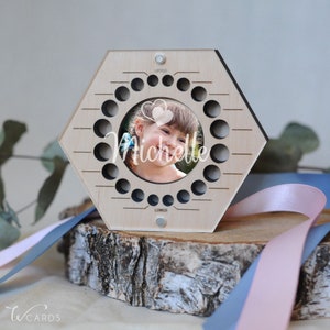 Wooden tooth keepsake box with photo baby shower girl gift, first haircut box, teeth box personalized Baby Shower Gift
