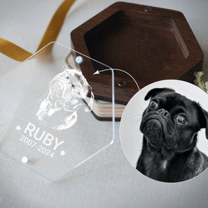 Pet Fur Keepsake with Portrait Engraving, Pet Hair Memorial Box, Pet Loss Gift, Cat Dog Memorial Gift image 10