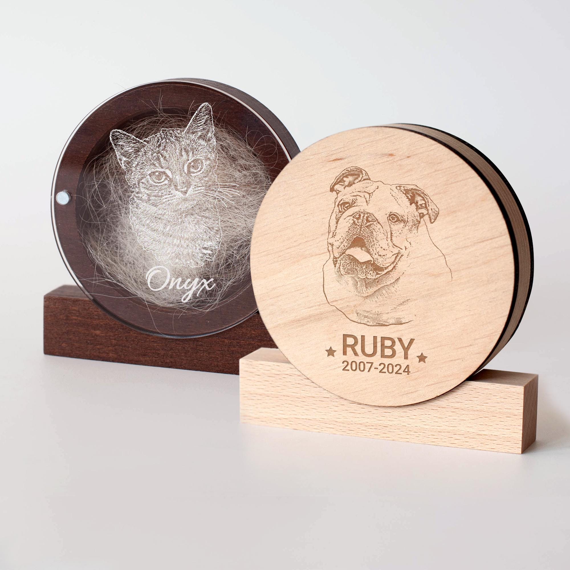 Dog Paw Print Fur Keepsake Box, Cat Hair Memorial Dog Death Gifts