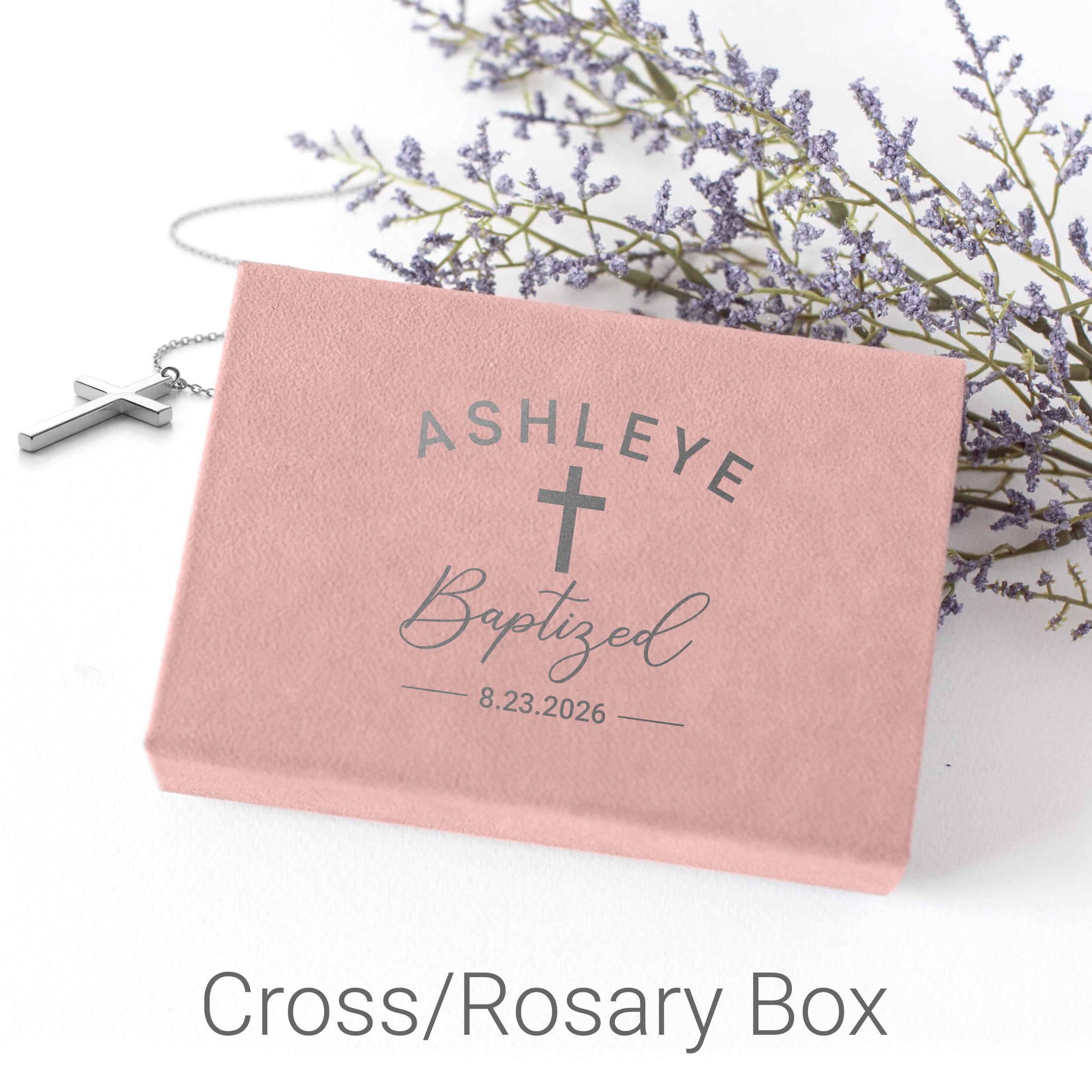 Personalized Baptism Rosary Box for Boy or Girl. First Communion Gift ...