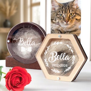 Wooden Pet Hair Memorial Box, Personalised Pet Fur Keepsake, Dog Hair Memorial, Cat Memorial