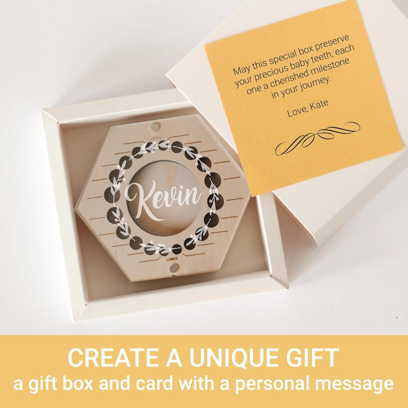 Charming Tooth Fairy Box for baby teeth keepsake, first haircut, and lost teeth storage—an ideal baby shower gift.