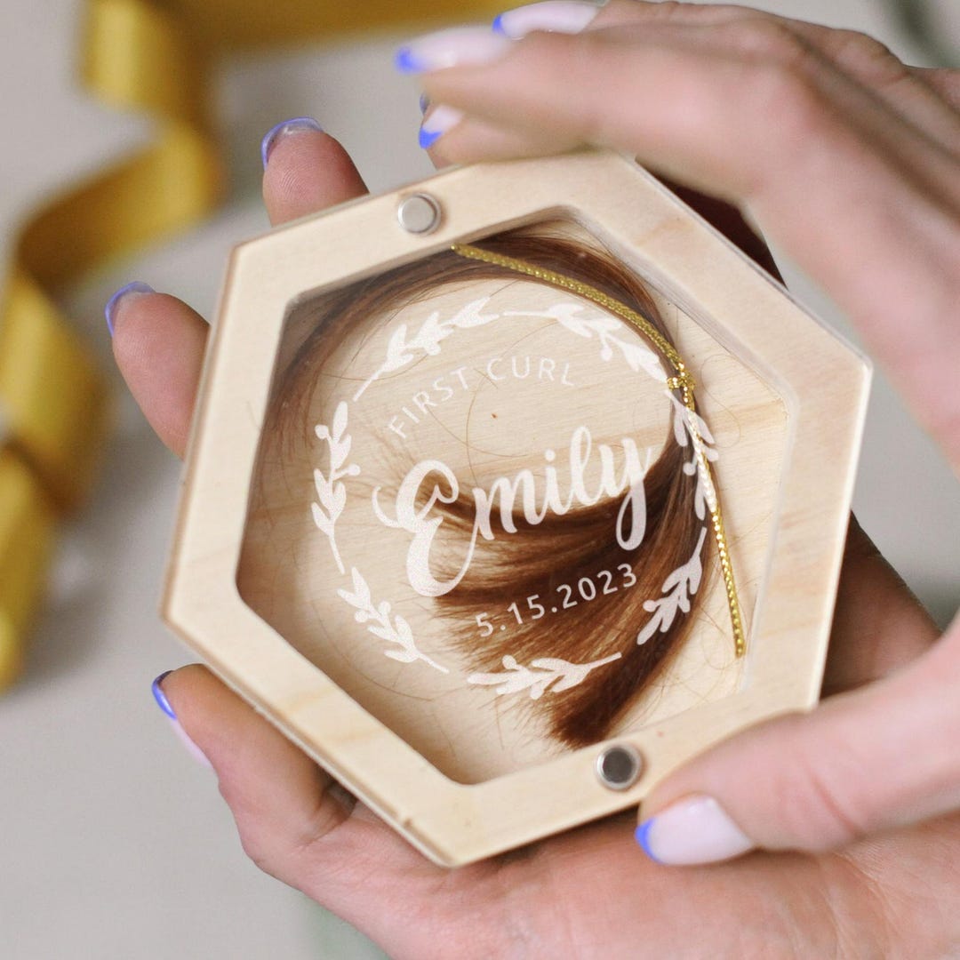 Baby First Tooth and Curl Keepsake Box, First Haircut Keepsake, Baby ...