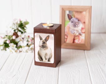 Personalized Rabbit Urn - Custom Pet Memorial Rabbit Urn - Small Cremation Urn for Pet Ashes
