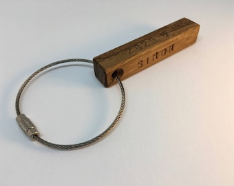 Sleutelring, vierzijdige, eik, 65 mm