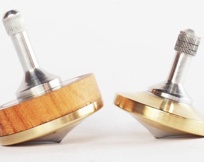 Set of 2 Spinning Tops, Metal Spinning Top, Spinning Top, Aluminum and