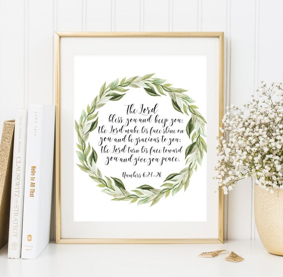 The Lord Bless You And Keep You Bible Verse Art Numbers Etsy