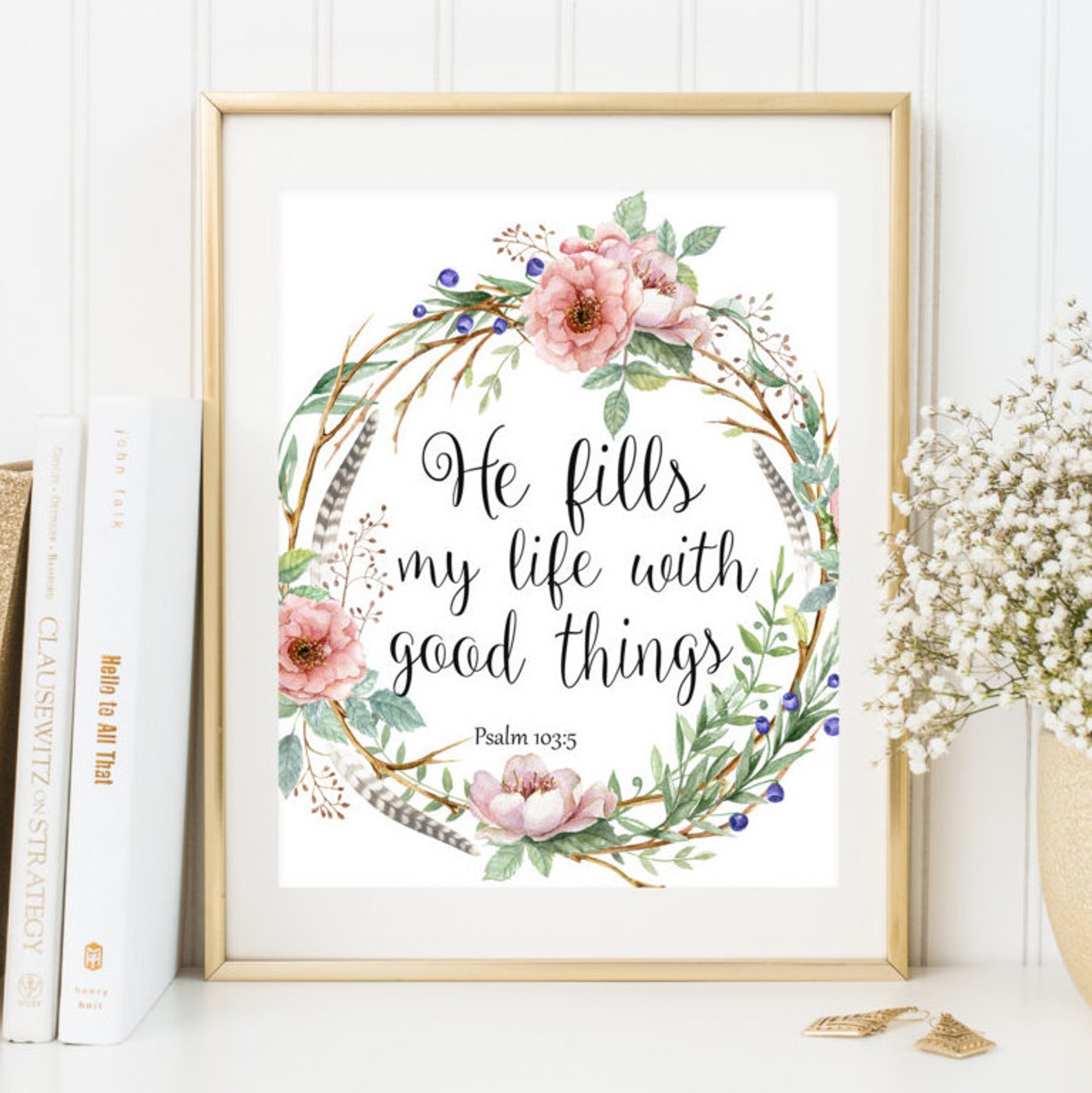Bible Verse wall art Home decor Boho style Scripture print Etsy