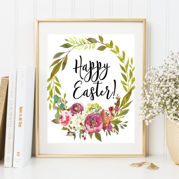 Decoracion Del Hogar Feliz Pascua Para Imprimir Pared Arte Etsy