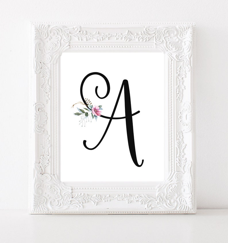 Nursery Monogram A Letter Nursery Art Decor Printable Art Etsy