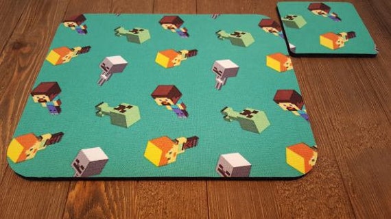 Minecraft Inspired Mouse Pad And Coaster Set Etsy
