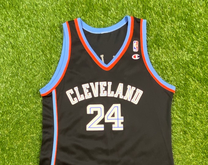 Vintage Cleveland Cavaliers Ander Miller # 24 Jersey Champion Size 44 Large L NBA Basketball Cavs Ohio 1990s 90s Authentic Replica