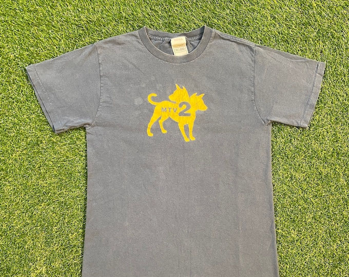 Vintage MTV 2 T Shirt Tee Fruit of the Loom Size Small S Classic Music Videos Music Television 1990s 90s