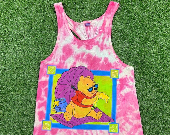 Vintage Winnie The Pooh Tank Top T Shirt Tee Size Large L Walt Disney Classic Cartoon Mickey Mouse Pooh 1990s 90s