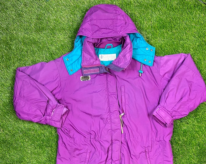 Vintage Columbia Winter Athletic Jacket Size L Warm Zipper Jacket Windbreaker Raincoat Mens 1990s Coat Puffer Puffy Hiking Ladies Overcoat