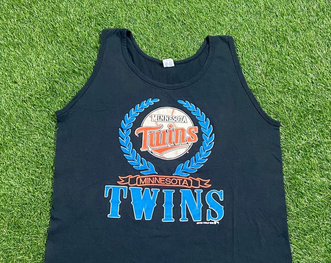 Vintage Minnesota Twins Tank Top Shirt Artex Made USA Size Large L MLB Baseball Classic 1980s 80s