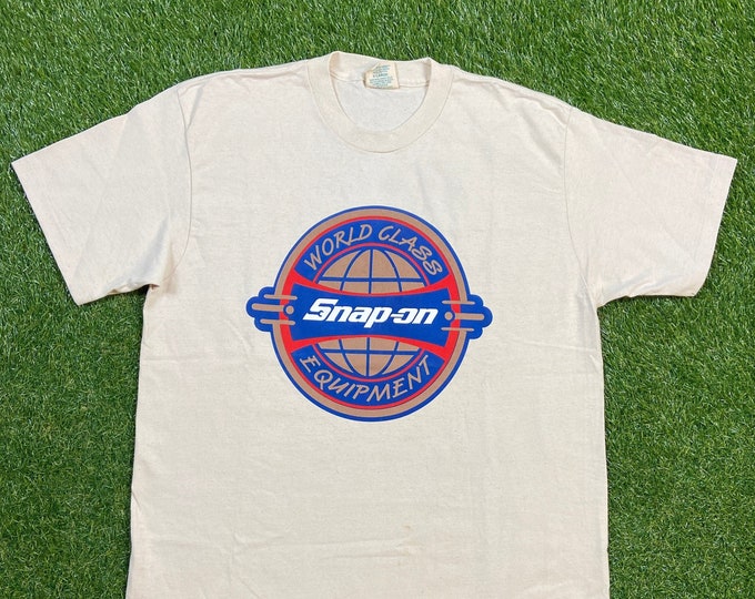 Vintage Snap On World Class Equipment T Shirt Tee Eco Fibre Made USA Size Xtra Large XL Classic Sportswear Organic Tee