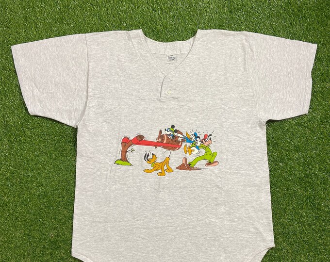 Vintage Walt Disney World Jersey Shirt Size XXL 2XL Mickey Mouse Donald Duck Goofy WDW Magic Kingdom Classic 1990s 90s Oversized