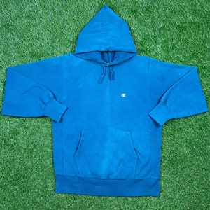 Vintage Champion Reverse Weave Hoodie Sweatshirt Turquoise Xtra