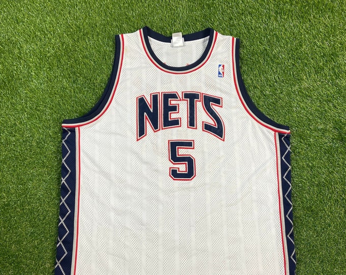 Vintage New Jersey Nets Jason Kidd #5 Jersey Reebok Size 56 NBA Basketball 1990s 90s Brooklyn