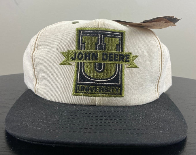 Vintage John Deere University Snapback Hat Cap OSFA Agricultural Manufacturer