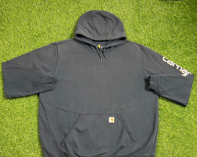 Vintage Carhartt Hoodie Sweater Size Large L Rare 1990s 90s American Apparel Warm Cozy Winter Comfy Outdoor Wear Work Wear Rugged