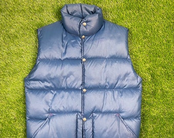 Vintage The North Face Bubble Coat Vest Button Up Size Medium 1980s 80s Heavy Warm Cozy Winter Comfy Hunting Down Feather