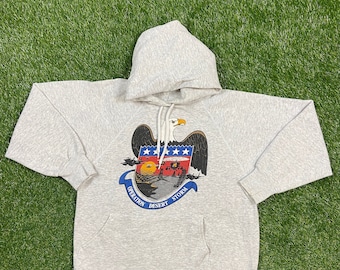 Vintage Desert Storm Hoodie Sweater Hanes Size Large L Made USA Comfy Operation 1990's 90's Pull Over Oversized