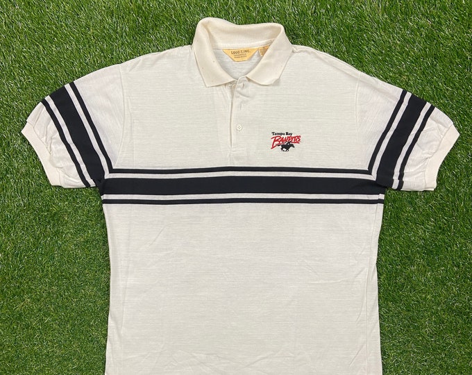 Vintage Tampa Bay Bandits Polo Shirt Logo 7 Size Xtra Large XL United States Football League USFL NFL Buccaneers 1990s Florida Tom Brady
