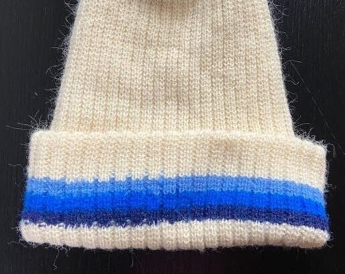 Vintage Multicolor Beanie Small Skull Cap Classic Outdoor Wear Winter 1970s 70s