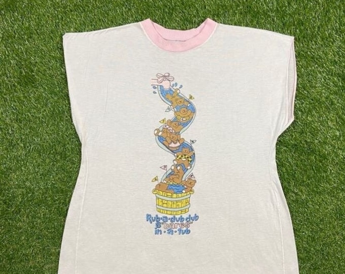 Vintage Rub a dub dub 8 Bares in a Bathtub T Shirt Tee Size Large L Funny Saying Comical T Shirt Comedy 1980s 80s