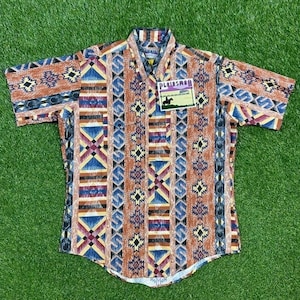 Vintage Plainsman Button Down Western Shirt Size Xtra Large XL Cowboy Dress Shirt 1980s 80s New NWT