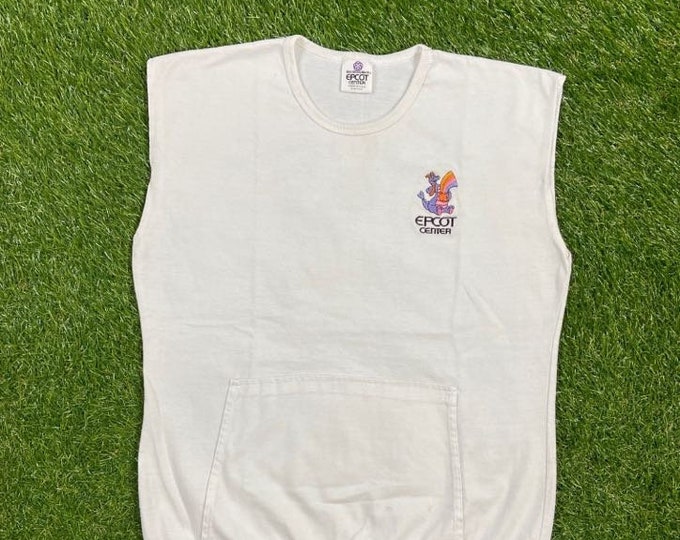 Vintage Figment Epcot Center Sleeveless T Shirt Tee Small S Made USA Walt Disney World Magic Kingdom Disneyland Mickey Mouse Classic Rare