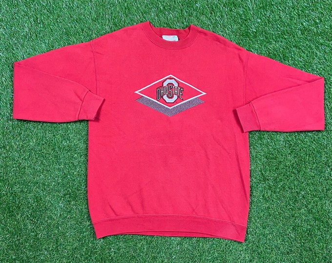 Vintage Ohio State University Crewneck Sweatshirt Size Medium M Cleveland NCAA Buckeyes Football Basketball 1990s 90s Pull Over