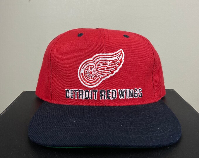 Vintage Detroit Red Wings Strap back Hat The EG Cap NHL Hockey Michigan 90s