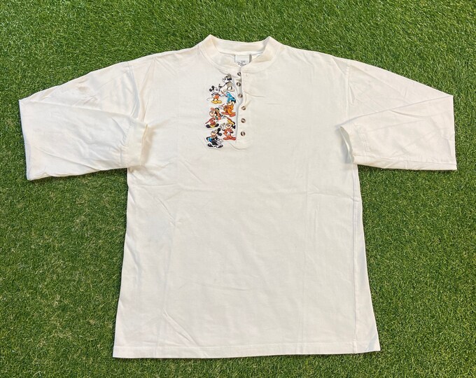 Vintage Mickey Mouse Long Sleeve Shirt The Disney Store Size Large L Walt Disney World WDW Disneyland Magic Kingdom 1990s 90s