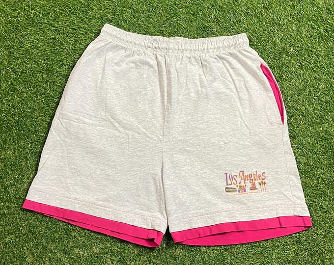 Vintage Los Angeles Shorts Made USA Size Xtra Large XL Hollywood Venice Beach Sunset Strip California Classic Music West Coast 1990s 90s