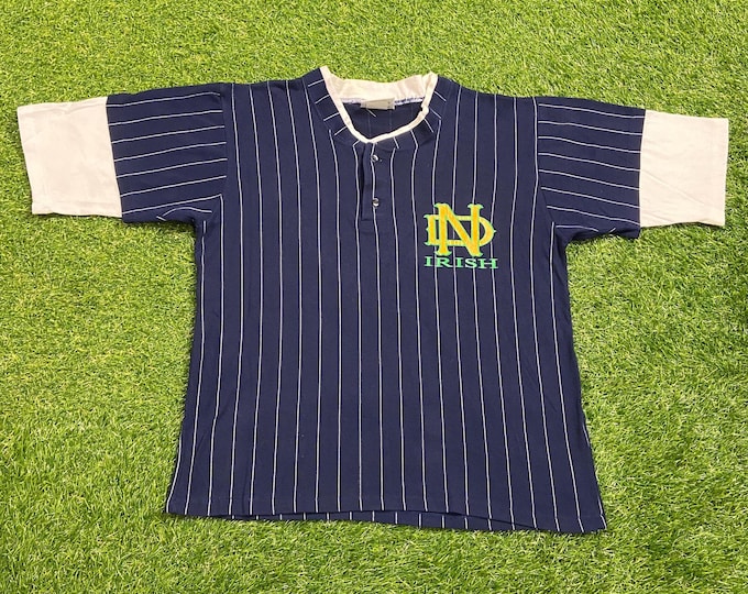 Vintage University of Notre Dame Baseball Shirt Made USA Size Large L Fightin' Irish Indiana NCAA College Football 1990s 90s