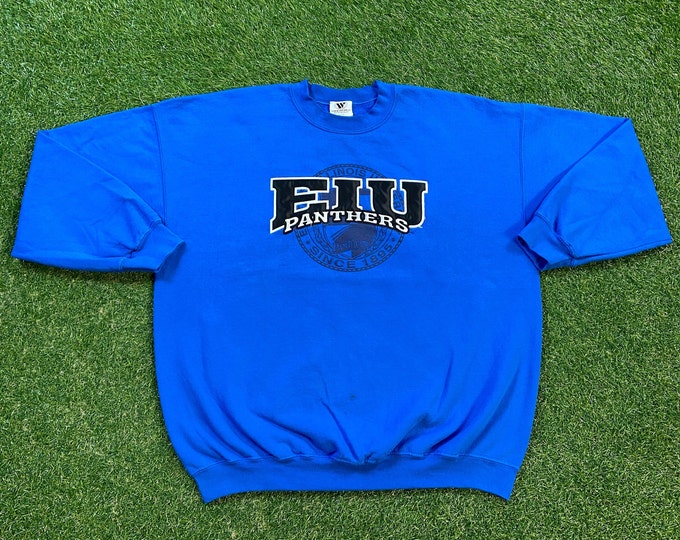 Vintage East Illinois University Panthers Crewneck Sweatshirt Wide World Sports XXL 2XL Charleston Chicago 1990s Pull Over Oversized Eiu