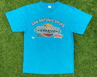 Vintage 1999 NBA Finals Champions San Antonio Spurs T Shirt Tee Logo 7 Size Large L NBA Basketball Texas Tim Duncan 1990s 90s