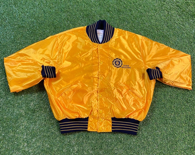 Vintage Gold Brigade Bomber Jacket Delong Made USA Size Xtra Large XL American Legion Fans Pittsburgh Steelers 1990s 90s