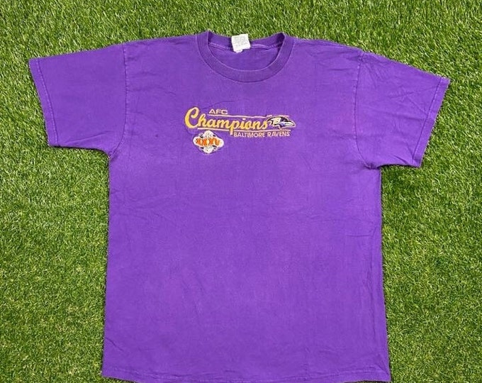 Vintage Baltimore Ravens Super Bowl XXXV 2001 T Shirt Tee Dynasty Size Xtra Large XL NFL Football Maryland Ray Lewis