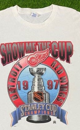 1997 STARTER NHL DETROIT RED WINGS SHOW ME THE CUP T-SHIRT M Made