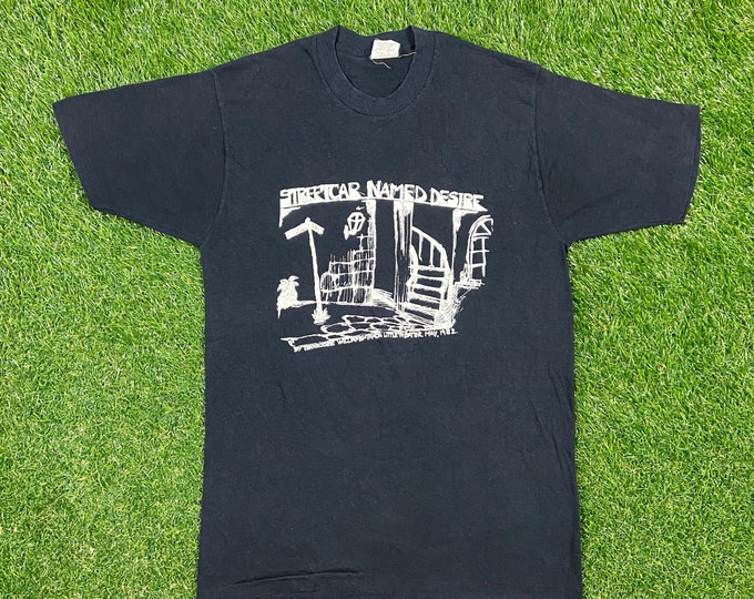 Vintage Streetcar Named Desire T Shirt Tee Elert Made USA Size Large L All Over 1980s 80s Brando Theater Play