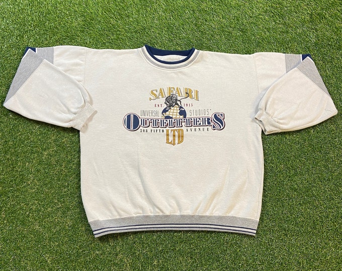 Vintage Universal Studios Crewneck Sweatshirt Gear For Sports Size Large L Rare Los Angeles Amusement Park Theme Pull Over 1990s 90s