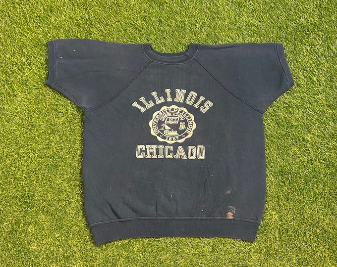 Vintage University Of Illinois Crewneck Sweatshirt Made USA Size Medium M NCAA College Basketball Fighting Illini Chicago Classic Chief 90s