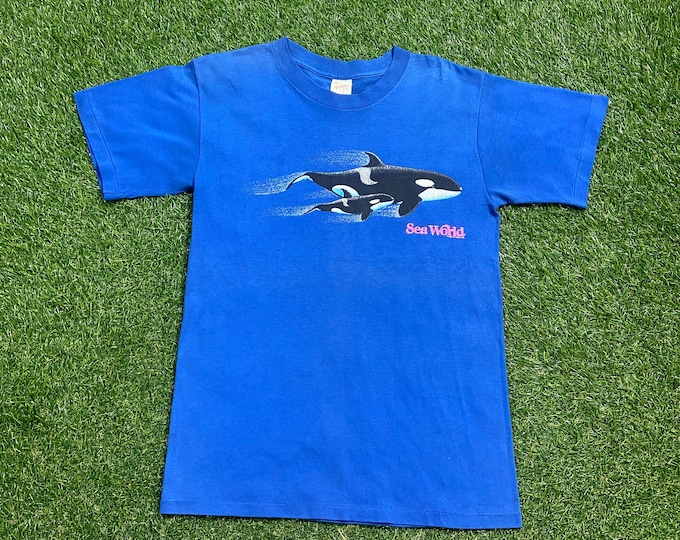 Vintage Sea World T Shirt Tee Sportswear II Made USA Size Large L Orlando Florida Amusement Theme Park Planet Ocean 1990s 90s