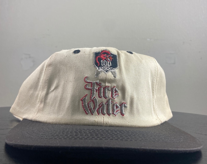 Vintage Wild Thing Snapback Hat Ocean Caps OSFA Fire Water 100 Proof Drink Alcohol Party Night Life Classic Liquor 1990s 90s
