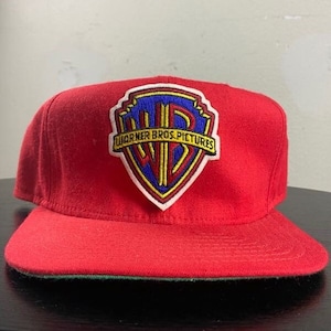 Vintage Warner Bros Pictures Snapback Hat New Era Made USA OSFA Film Entertainment Studio Looney Tunes DC Comics Klasyczne filmy Lata 90. Lata 90.